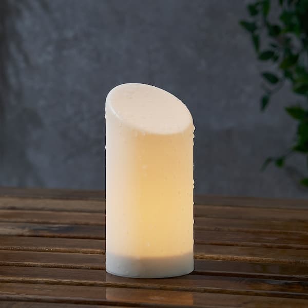ÄDELLÖVSKOG - LED block candle, white/in/outdoor, 16 cm - best price from Maltashopper.com 30520259