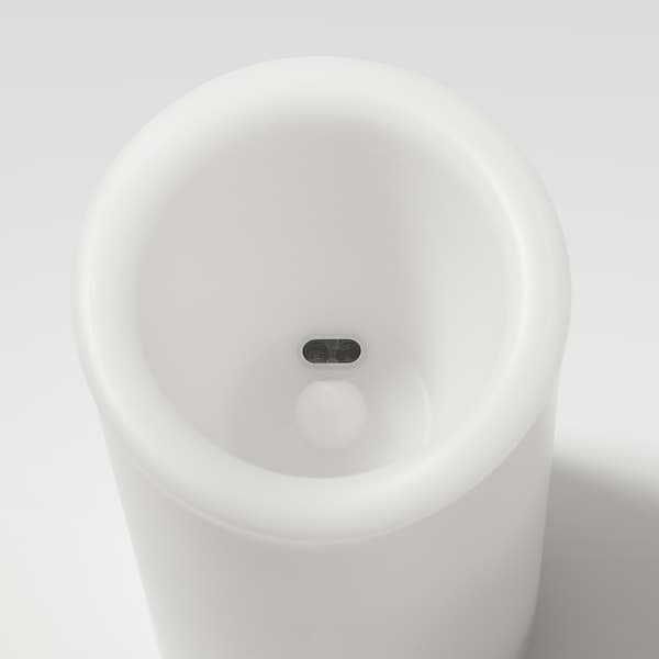 Ikea ÄDELLÖVTRÄD - LED block candle, set of 3, white/indoor