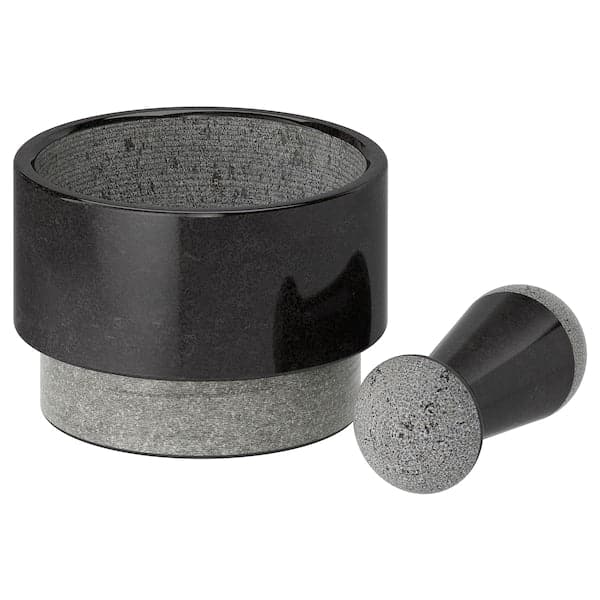 ÄDELSTEN - Pestle and mortar, marble black