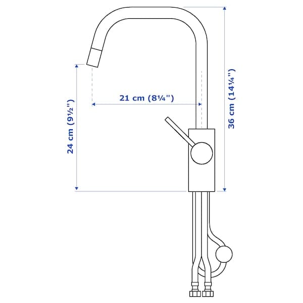 Ikea ÄLMAREN Mixer with removable shower - stainless steel color ,