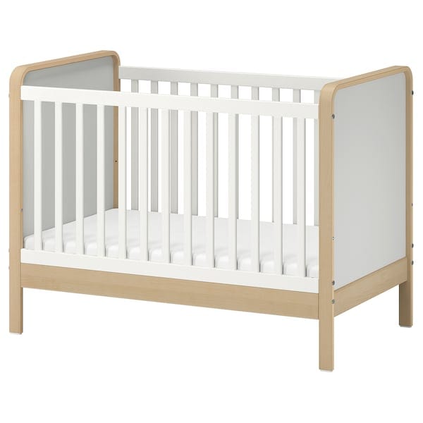 Ikea ÄLSKVÄRD - Cot, birch/white,60x120 cm