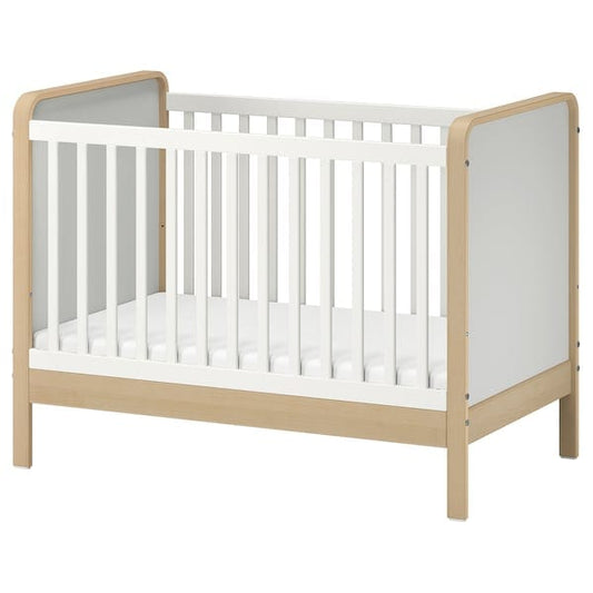Ikea ÄLSKVÄRD - Cot, birch/white,60x120 cm