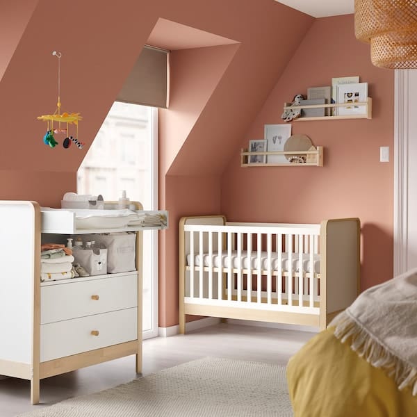 Ikea ÄLSKVÄRD - Set of 2 baby furniture, birch/white,60x120 cm