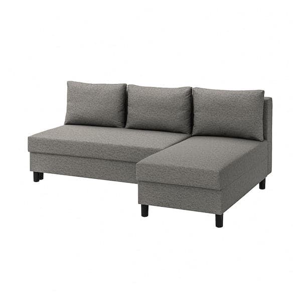 ÄLVDALEN - 3-seater sofa bed/chaise-longue, Knisa grey-beige , - best price from Maltashopper.com 10530669