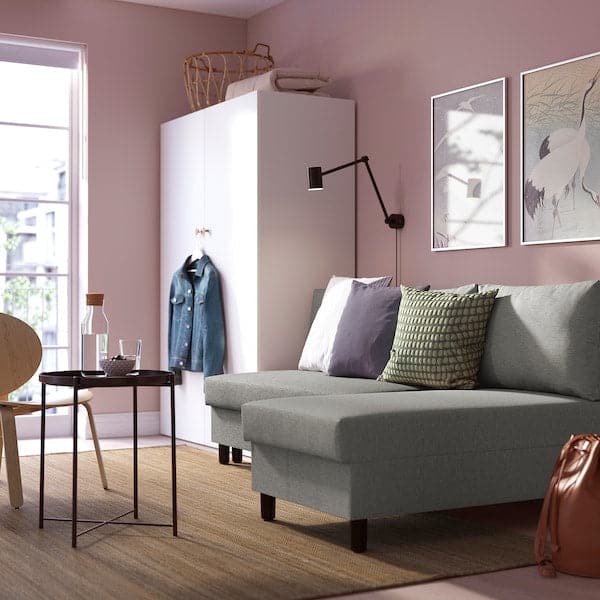 ÄLVDALEN - 3-seater sofa bed/chaise-longue, Knisa grey-beige , - best price from Maltashopper.com 10530669