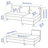 ÄLVDALEN - 3-seater sofa bed/chaise-longue, Knisa grey-beige , - best price from Maltashopper.com 10530669