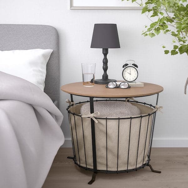 Ikea ÄNGESBYN - Storage table, black/pine light brown stained, 60 cm