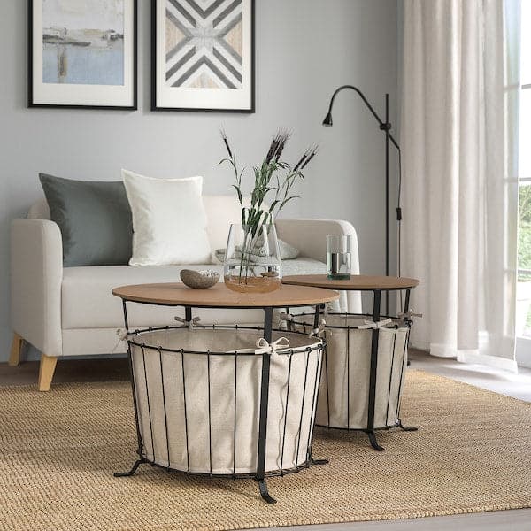 ÄNGESBYN - Storage table, black/pine light brown stained, 60 cm - best price from Maltashopper.com 30492275
