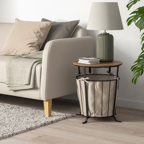 ÄNGESBYN - Storage table, black/pine light brown stained, 43 cm - best price from Maltashopper.com 00497806