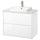 ÄNGSJÖN / BACKSJÖN - Washbasin/drawer/misc cabinet, glossy white/marble white effect,82x49x71 cm