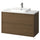 ÄNGSJÖN / BACKSJÖN - Washbasin/drawer unit/misc, oak-effect brown/marble-effect white,102x49x71 cm