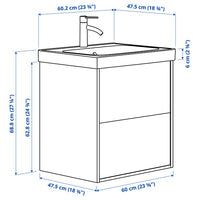 ÄNGSJÖN / BACKSJÖN - Washbasin/drawer unit/misc, brown oak effect,60x48x69 cm - best price from Maltashopper.com 89514039