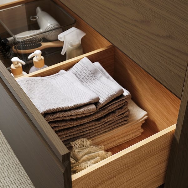Ikea ÄNGSJÖN / BACKSJÖN - Washbasin/drawer unit/misc, brown oak effect,60x48x69 cm