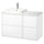 ÄNGSJÖN / BACKSJÖN - Washbasin/Washbasin/Mixer unit, glossy white/marble white effect,102x49x71 cm