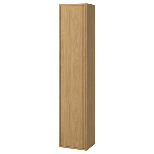 ÄNGSJÖN - High cabinet with door, oak effect, 40x35x195 cm