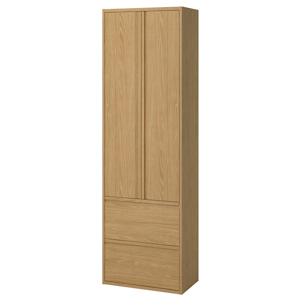 ÄNGSJÖN - Tall cabinet with doors/drawers, oak effect,60x35x195 cm - best price from Maltashopper.com 90553162