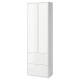 ÄNGSJÖN high cabinet with doors/drawers, high-gloss white, 60x35x195 cm