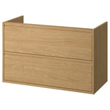 ÄNGSJÖN wash-stand with drawers, oak effect, 100x48x63 cm