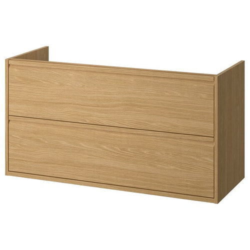 ÄNGSJÖN - Washbasin cabinet with drawers, oak effect,120x48x63 cm