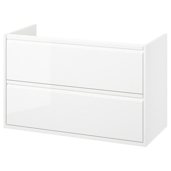 Ikea ÄNGSJÖN - Wash-stand with drawers, high-gloss white, 100x48x63 cm