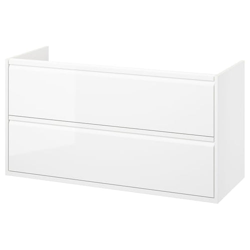 ÄNGSJÖN - Washbasin cabinet with drawers, white high gloss,120x48x63 cm
