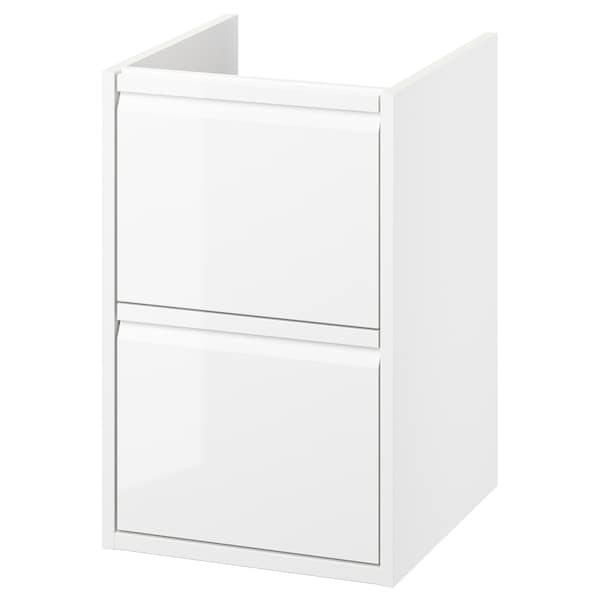 ÄNGSJÖN - Wash-stand with drawers, high-gloss white, 40x48x63 cm - best price from Maltashopper.com 80531769