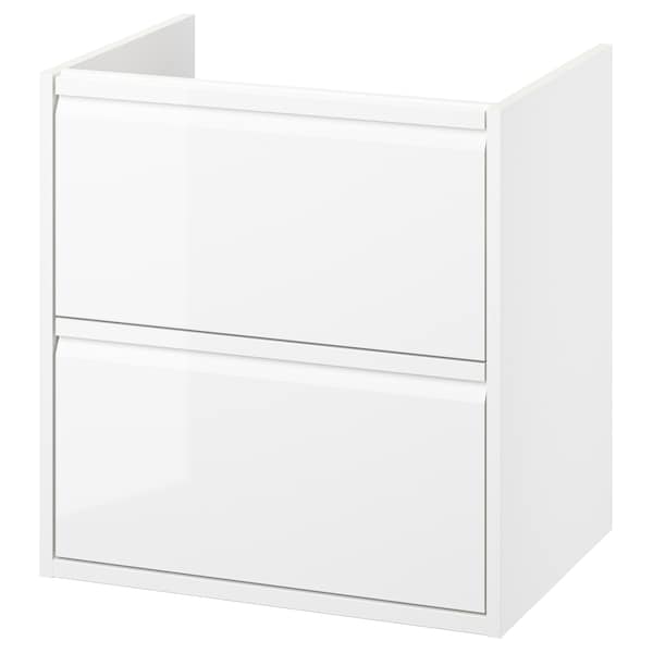 Ikea ÄNGSJÖN - Wash-stand with drawers, high-gloss white, 60x48x63 cm