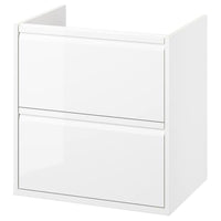 ÄNGSJÖN wash-stand with drawers, high-gloss white, 60x48x63 cm