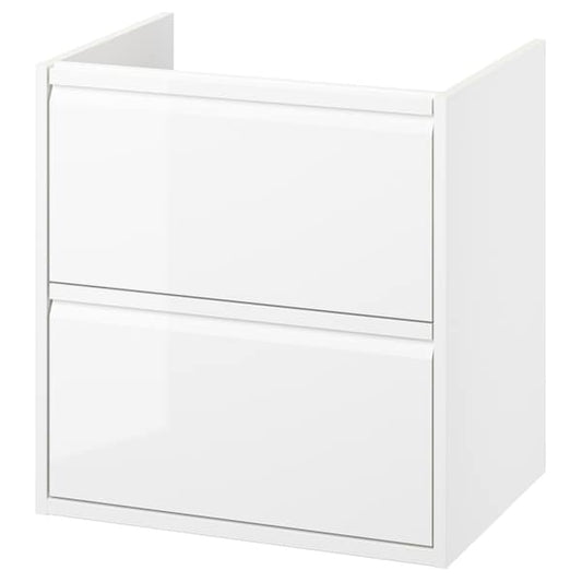 Ikea ÄNGSJÖN - Wash-stand with drawers, high-gloss white, 60x48x63 cm