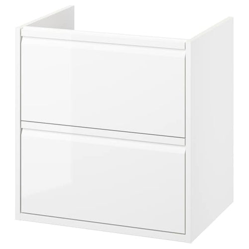 ÄNGSJÖN - Wash-stand with drawers, high-gloss white, 60x48x63 cm