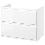 ÄNGSJÖN wash-stand with drawers, high-gloss white, 80x48x63 cm