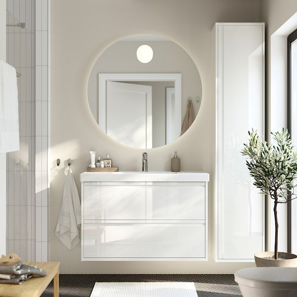 ÄNGSJÖN - Wash-stand with drawers, high-gloss white, 100x48x63 cm - best price from Maltashopper.com 10535092