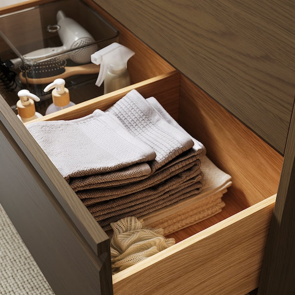 ÄNGSJÖN - Wash-stand with drawers, brown oak effect, 40x48x63 cm - best price from Maltashopper.com 20535082