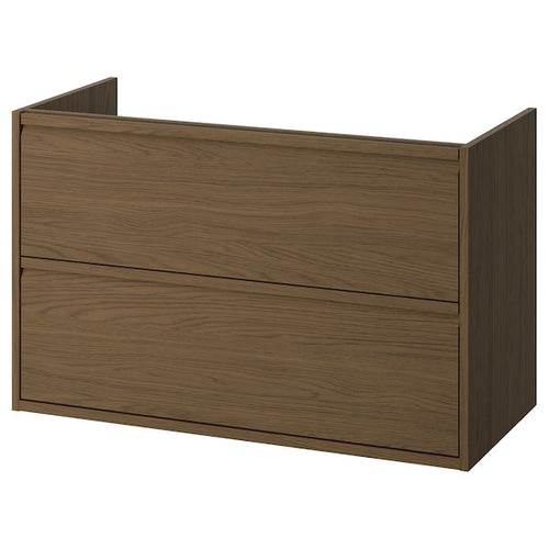 ÄNGSJÖN - Wash-stand with drawers, brown oak effect, 100x48x63 cm