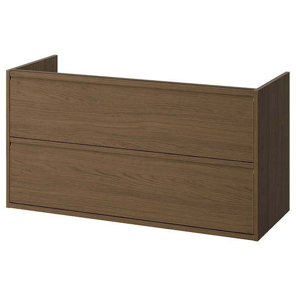 ÄNGSJÖN - Washbasin cabinet with drawers, brown oak effect,120x48x63 cm - best price from Maltashopper.com 90535093