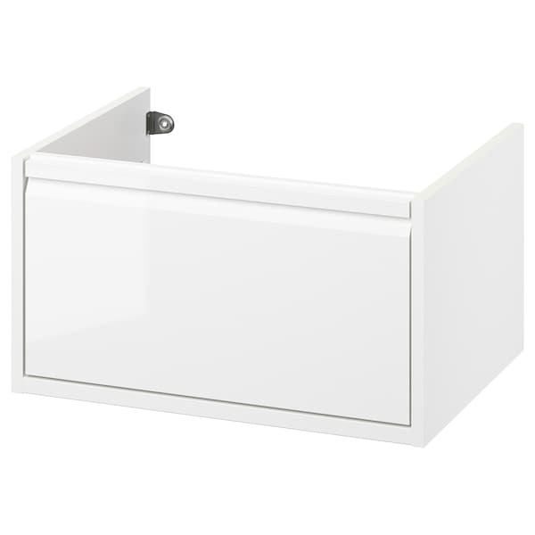 ÄNGSJÖN - Wash-stand with drawer, high-gloss white, 60x48x33 cm - best price from Maltashopper.com 80535098