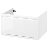 ÄNGSJÖN wash-stand with drawer, high-gloss white, 60x48x33 cm