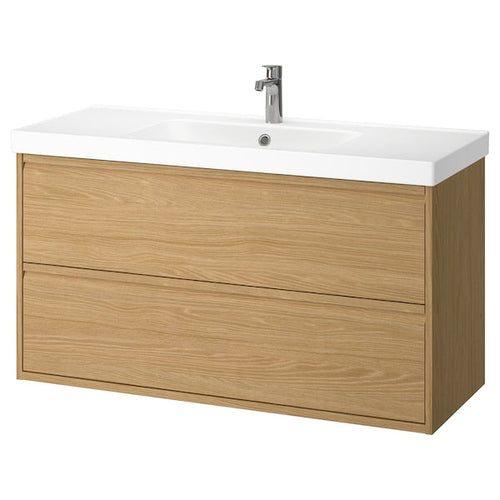 ÄNGSJÖN / ORRSJÖN - Washbasin/drawer/misc cabinet, oak effect,122x49x69 cm