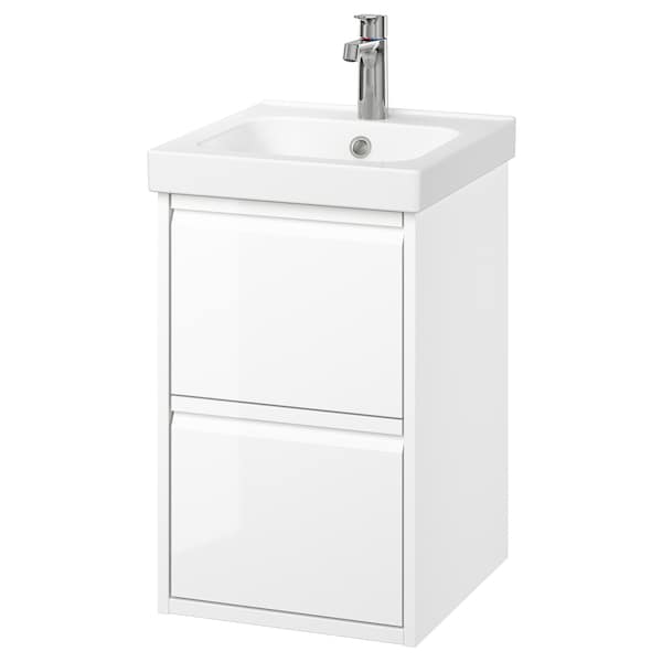 Ikea ÄNGSJÖN / ORRSJÖN - Washbasin/drawer/misc cabinet, glossy white,42x49x69 cm
