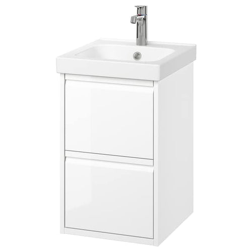 ÄNGSJÖN / ORRSJÖN - Washbasin/drawer/misc cabinet, glossy white,42x49x69 cm