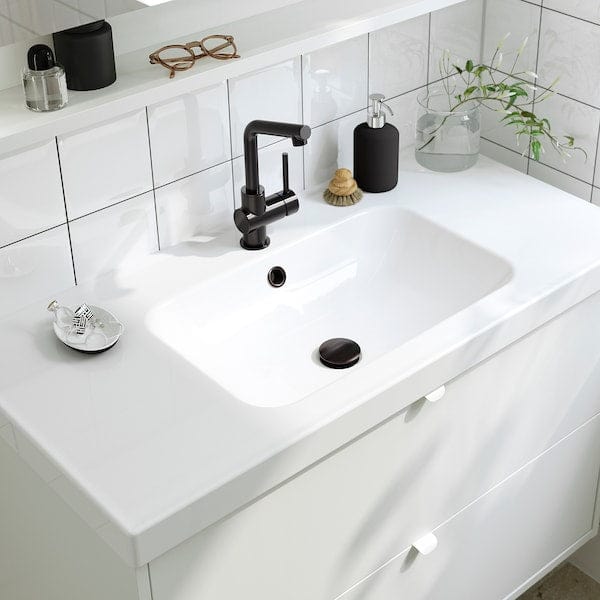Ikea ÄNGSJÖN / ORRSJÖN - Washbasin/drawer/misc cabinet, glossy white,102x49x69 cm