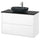 ÄNGSJÖN / OXMYREN - Washbasin/drawer unit/misc, glossy white/black marble effect,102x49x77 cm