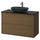 ÄNGSJÖN / OXMYREN - Washbasin/drawer unit/misc, oak-effect brown/marble-effect black,102x49x77 cm
