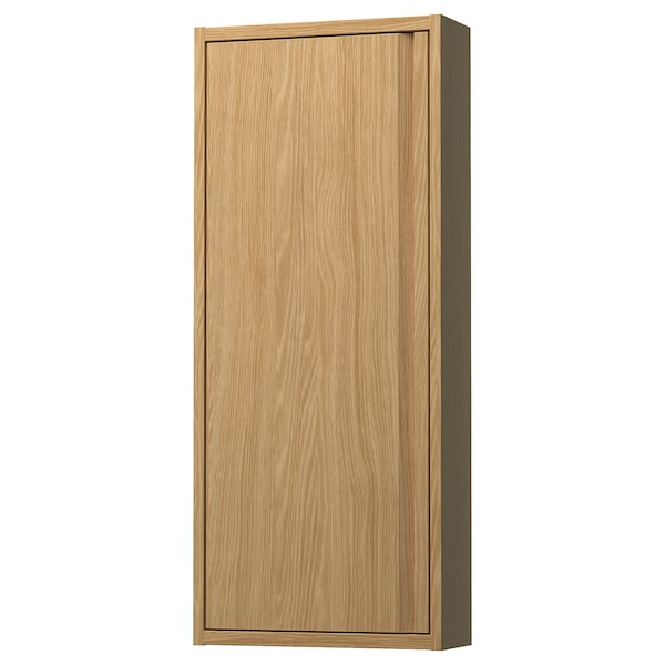 ÄNGSJÖN - Wall cabinet with door, oak effect, 40x15x95 cm - best price from Maltashopper.com 20535077