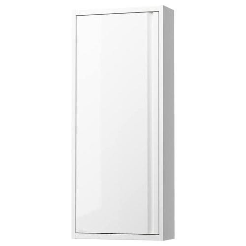 ÄNGSJÖN - Wall cabinet with door, high-gloss white, 40x15x95 cm