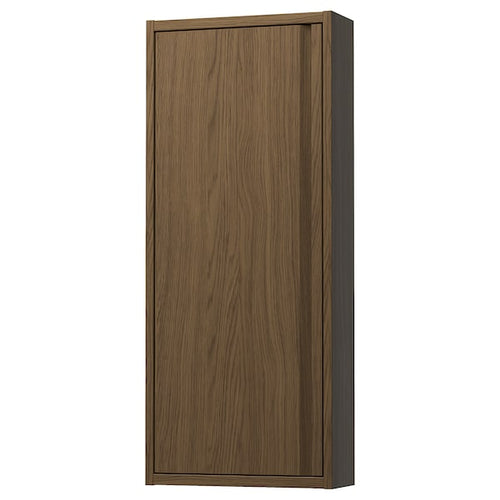 ÄNGSJÖN - Wall cabinet with door, brown oak effect, 40x15x95 cm