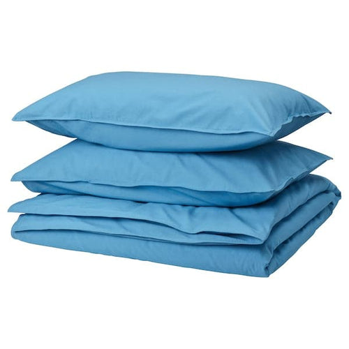 ÄNGSLILJA - Duvet cover and 2 pillowcases, blue, 240x220/50x80 cm