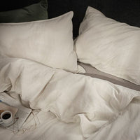 ÄNGSLILJA - Duvet cover and 2 pillowcases, light grey-beige, 240x220/50x80 cm - best price from Maltashopper.com 60490760