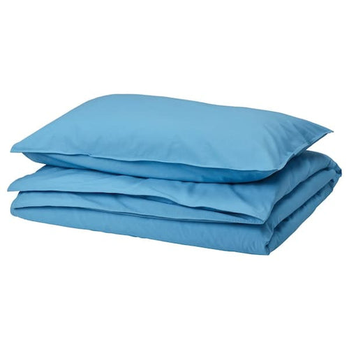ÄNGSLILJA - Duvet cover and pillowcase, blue, 150x200/50x80 cm