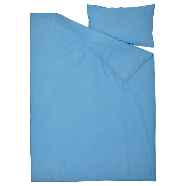 ÄNGSLILJA - Duvet cover and pillowcase, blue, 150x200/50x80 cm - best price from Maltashopper.com 10565060